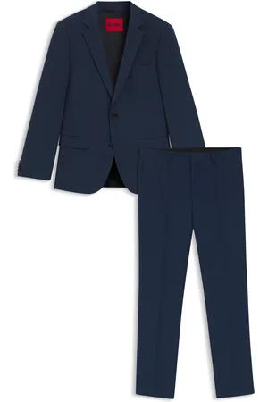 HUGO BOSS Traje slim fit en tejido elástico estampado