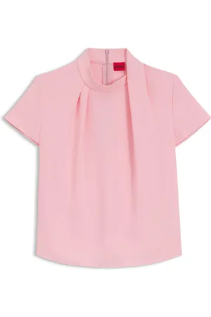 HUGO BOSS Top de crepé con cuello medio drapeado