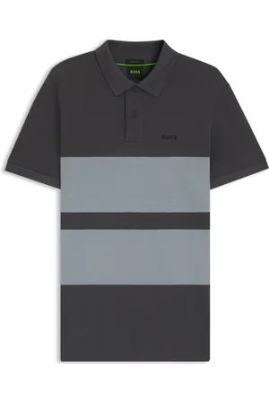 HUGO BOSS Polo de piqué de algodón con rayas anchas