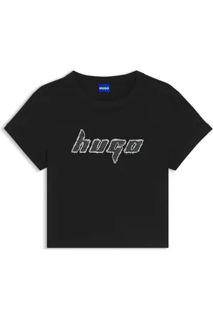 HUGO BOSS Camiseta ribeteada de algodón con diseño gráfico