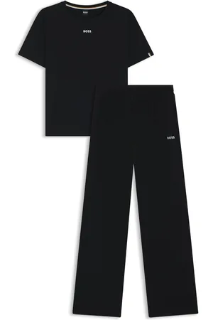 HUGO BOSS Pijama de algodón elástico con detalles de logos
