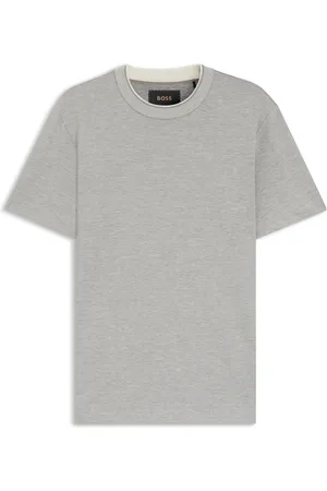 HUGO BOSS Camiseta de algodón y seda con microestructura