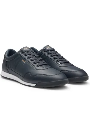 HUGO BOSS Deportivas de piel con logo en tono dorado