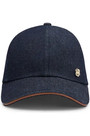 HUGO BOSS Gorra en denim de algodón azul con monograma Double B