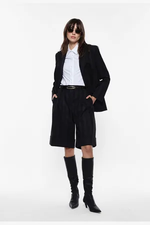 Imperial Shorts de rayas con borde doblado