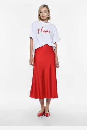 Imperial Falda midi fluida efecto satinado