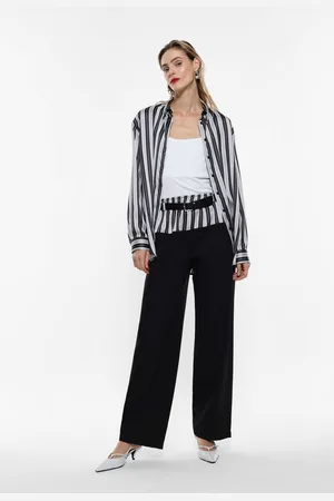 Imperial Pantalones de pierna ancha con cinturón