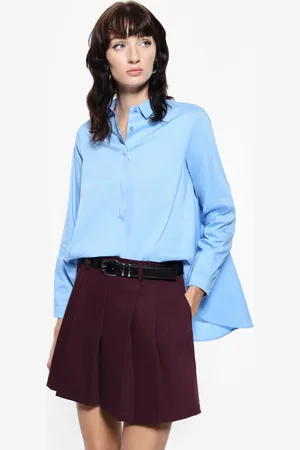 Imperial Camisa con cuello clásico y dobladillo asimétrico
