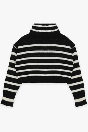 Imperial Jersey corto de niña de rayas con cuello alto
