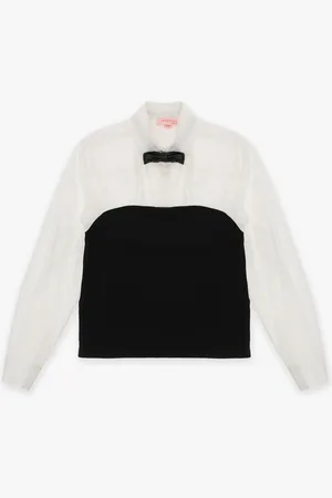 Imperial Camisa de niña con corpiño en contraste