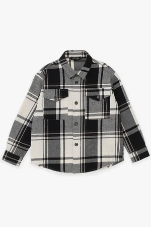 Imperial Camisa de niño de tartán con bolsillos aplicados