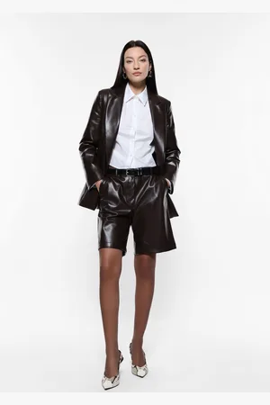 Imperial Shorts de piel sintética con bolsillos