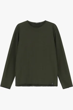 Imperial Sudadera sin capucha con bordes deshilachados