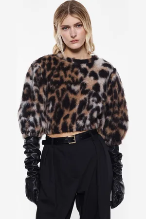 Imperial Suéter suave animalier con mangas volumen