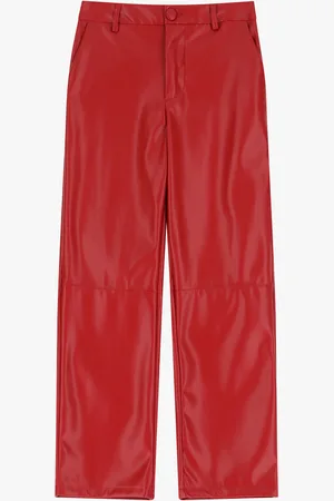 Imperial Pantalones rectos de piel sintética