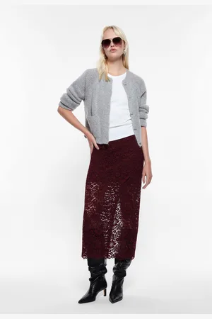 Imperial Falda midi con encaje transparente