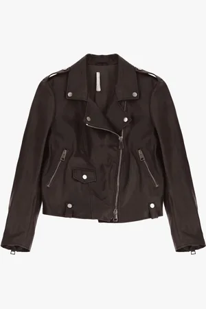 Imperial Chaqueta de cuero con cremallera asimétrica