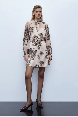 Imperial Vestido corto cuello abotonado estampado flores