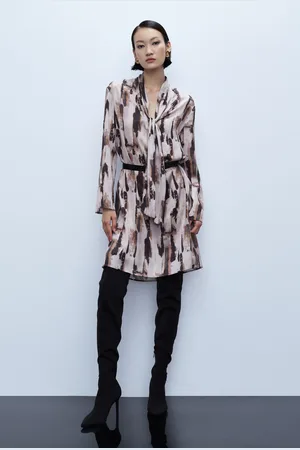 Imperial Vestido estampado con cuello anudado