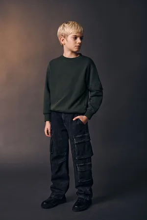 Imperial Vaqueros rectos de niño con bolsillos aplicados