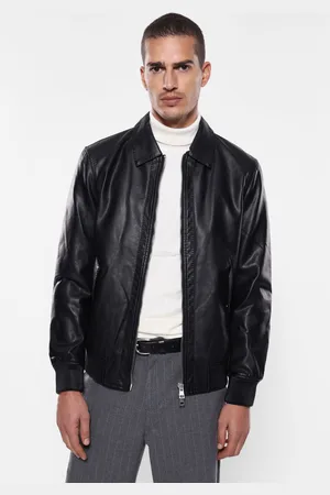 Imperial Cazadora efecto piel con cuello, cremallera y bolsillos