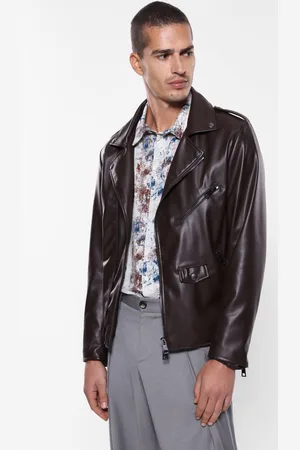 Imperial Chaqueta de cuero sintético con cremallera frontal