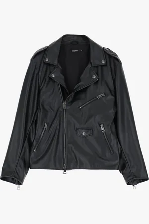 Imperial Chaqueta de cuero sintético con cremallera frontal