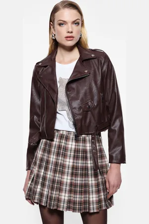 Imperial Chaqueta de cuero sintético con cremallera