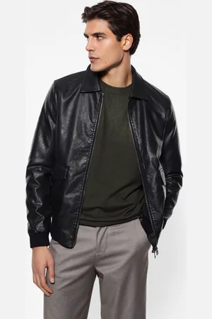 Imperial Cazadora efecto piel con cuello, cremallera y bolsillos