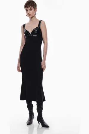 Imperial Vestido midi con top de piel sintética
