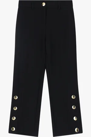 Imperial Pantalones cropped con botones decorativos