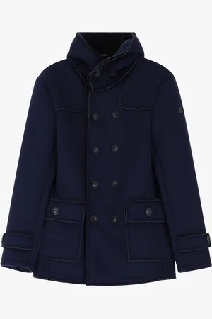 Imperial Chaqueta jaspeada con doble botonadura y capucha