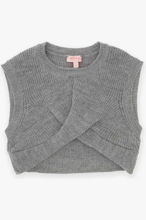 Imperial Jersey de niña cropped acanalado con bajo cruzado