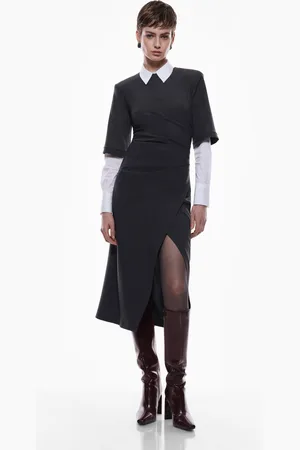Imperial Vestido midi con drapeado y cremallera