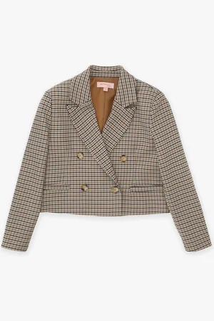 Imperial Chaqueta cruzada de niña con estampado Príncipe de Gales