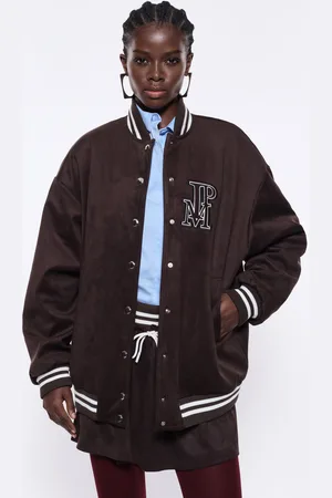Imperial Chaqueta bomber efecto suede con cierre de botones