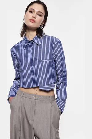Imperial Camisa corta de rayas con cuello