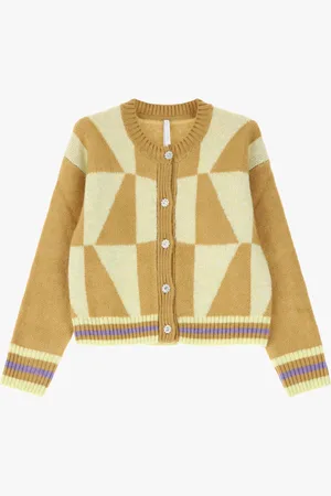 Imperial Cardigan cuello redondo y botones de joya