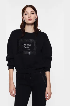 Imperial Sudadera de cuello redondo con estampado y lentejuelas
