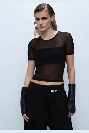 Imperial Camiseta con transparencias y manga corta