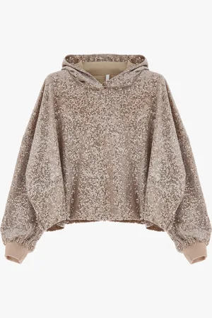 Imperial Sudadera con capucha efecto terciopelo y lentejuelas