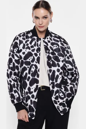 Imperial Cazadora bomber estampado animal con botones automáticos