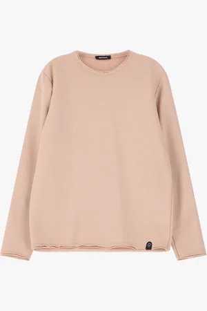 Imperial Sudadera sin capucha con bordes deshilachados