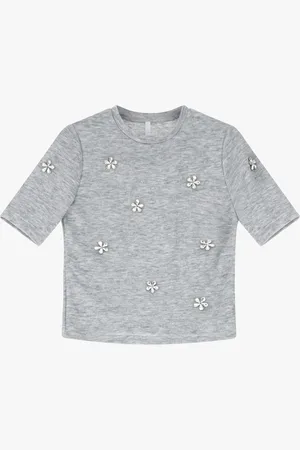 Imperial Suéter con mangas cortas y joyas