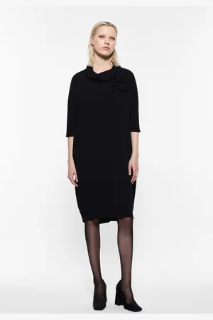 Imperial Vestido midi con cuello suave y detalle floral