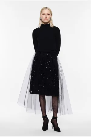 Imperial Falda midi con tul y lentejuelas
