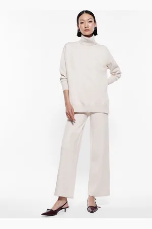 Imperial Pantalones anchos de punto con cintura alta