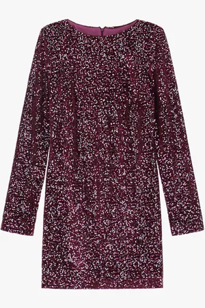 Imperial Vestido corto mangas largas de lentejuelas