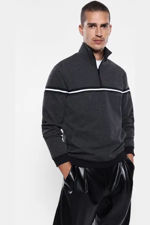Imperial Sudadera de cuello alto con cremallera y banda en contraste