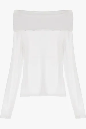 Imperial Camiseta de manga larga con escote rectangular
